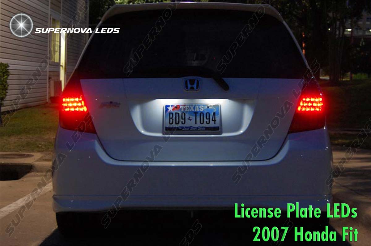 blue licence plate lights